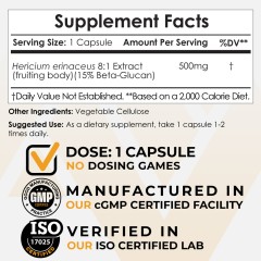 Nootropics Depot, Lion's Mane, Mushroom Extract, ежовик гребенчатый, двойной экстракт львиной гривы 8:1, 500 мг, 180 капсул