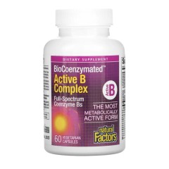 Natural Factors, BioCoenzymated, активный комплекс витаминов B, 60 вегетарианских капсул