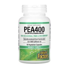 Natural Factors, PEA400, 90 вегетарианских капсул