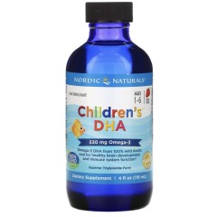 Nordic Naturals, ДГК для детей от 1 до 6 лет, со вкусом клубники, 530 мг, 119 мл (4 жидк. унции)