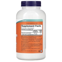 NOW Foods, цитрат магния, 240 растительных капсул