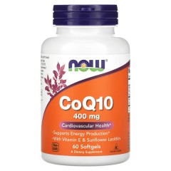 NOW Foods, коэнзим Q10, 400 мг, 60 капсул (60 порций) 