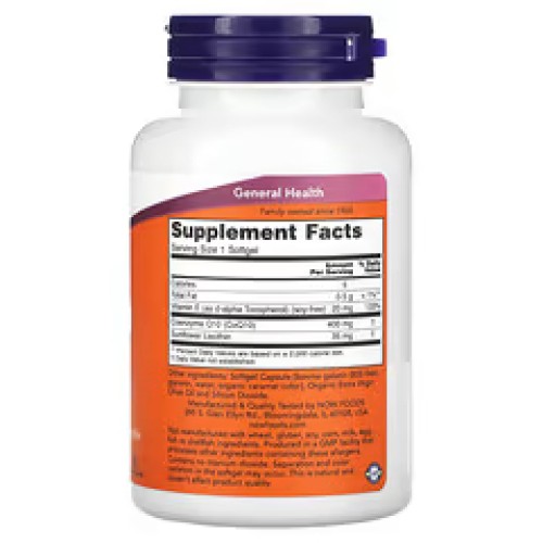 NOW Foods, коэнзим Q10, 400 мг, 60 капсул (60 порций)