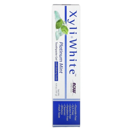 NOW Foods, Solutions, Xyli-White, гелевая зубная паста с пищевой содой, без фторида, освежающая мята, 181 г (6,4 унции)