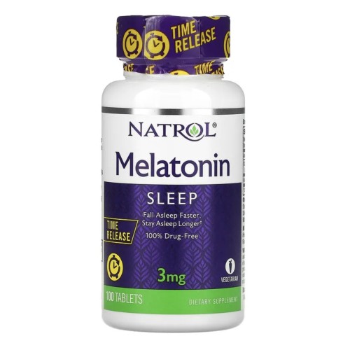 Natrol, Мелатонин, медленное высвобождение, 3 мг, 100 таблеток
