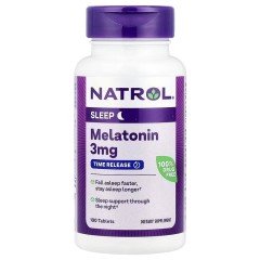Natrol, Мелатонин, медленное высвобождение, 3 мг, 100 таблеток