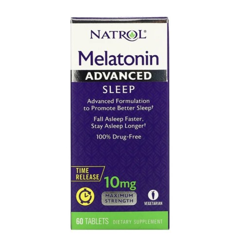 Natrol, мелатонин, улучшенный сон, медленное высвобождение, 10 мг, 60 таблеток