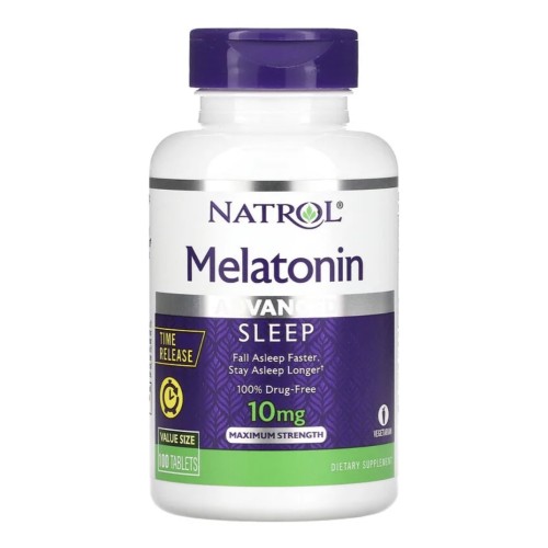 Natrol, Мелатонин, улучшенный сон, медленное высвобождение, 10 мг, 100 таблеток