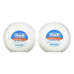 Oral-B, Essential Floss, экономичная упаковка, мята, 2 упаковки по 50 м (54,6 ярда)