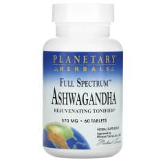 Planetary Herbals, Ашваганда полного спектра действия, 570 мг, 60 таблеток