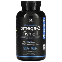 Sports Research, Рыбий жир с омега-3, тройной силы, 180 мягких таблеток