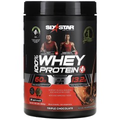 SIXSTAR, Elite Series, 100% Whey Protein Plus, Triple Chocolate, 1.82 lbs (826 g)