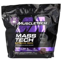 MuscleTech, Mass Tech Extreme 2000, брауни с тройным шоколадом, 2,72 кг