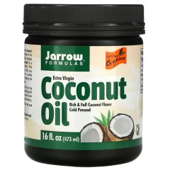 Jarrow Formulas, органическое кокосовое масло холодного отжима, отжатое шнековым прессом, 473 мл