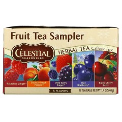Celestial Seasonings, Fruit Tea, травяной чай без кофеина, 5 вкусов, 18 чайных пакетиков, вес 40 г