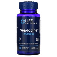 Life Extension, Sea-Iodine, Йод, ламинарии, бурые водоросли, 1000 мкг, 60 вегетарианских капсул