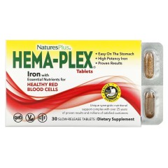NaturesPlus, Hema-Plex, 30 таблеток с длительным высвобождением