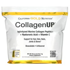 California Gold Nutrition, CollagenUP пептиды морского коллагена с гиалуроновой и витамином C, 1 кг