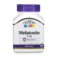 21st Century, Мелатонин, 5 мг, 120 таблеток (120 порций)