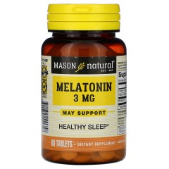 Mason Natural, Мелатонин, 3 мг, 60 таблеток
