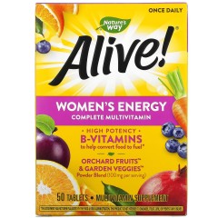 Nature's Way, Alive! мультивитаминный энергетический комплекс для женщин, 50 таблеток