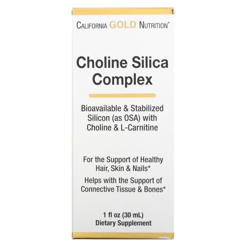 California Gold Nutrition, Холиновый и кремниевый комплекс, кремний для поддержки коллагена, 30 мл