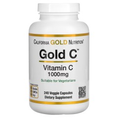 California Gold Nutrition, Gold C, витамин C, 1000 мг, 240 вегетарианских капсул