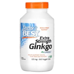 Doctor's Best, Ginkgo biloba, экстракт Гинкго с повышенной силой действия, 120 мг, 360 вег капсул