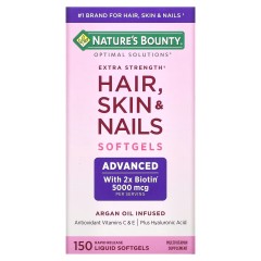 Nature's Bounty, Optimal Solutions, средство с повышенной силой для волос, кожи и ногтей 150 капсул