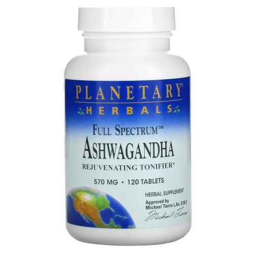 Planetary Herbals, Full Spectrum, ашваганда, 570 мг, 120 таблеток