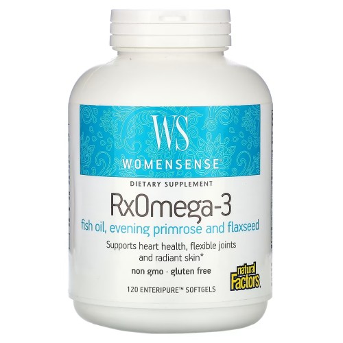 Natural Factors, WomenSense, RxOmega-3, 120 мягких таблеток Enteripure