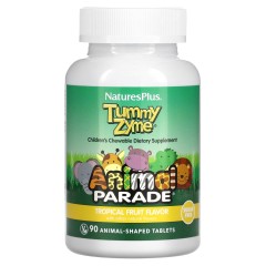 NaturesPlus, Animal Parade, Tummy Zyme актив ферменты продукты и пробиотики, тропик фрукты, 90 шт