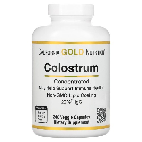 California Gold Nutrition, молозиво, 240 растительных капсул