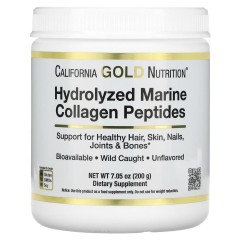 California Gold Nutrition, гидролизованные пептиды морского коллагена, без добавок, 200 г