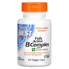 Doctor's Best, комплекс активных витаминов B с Quatrefolic, 60 вегетарианских капсул