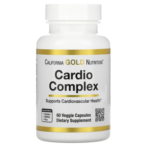 California Gold Nutrition, Cardio Complex, комплекс для здоровья сердца, 60 вегетарианских капсул