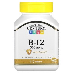 21st Century, B-12, 500 мкг, 110 таблеток (110 порций)