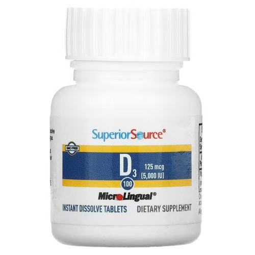 Superior Source, витамин D3 с повышенной силой действия, 125 мкг (5000 МЕ), 100