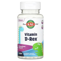 KAL, Dinosaurs, Vitamin D-Rex, витамин D со вкусом арбуза, 600 МЕ, 120 микротаблеток