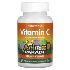 NaturesPlus, Source of Life, Animal Parade витамин C, апельсиновый сок, 90 таблеток в форме животных