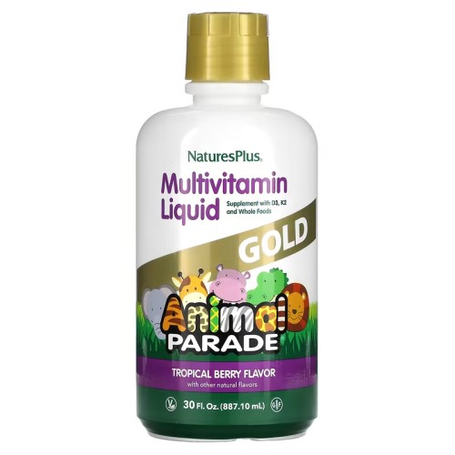 NaturesPlus, Animal Parade, Gold Liquid жидкие мультивитамины для детей тропические ягоды, 887,10 мл