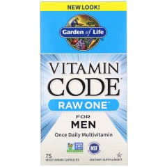 Garden of Life, Vitamin Code, RAW One, мультивитаминная добавка для мужчин, 75 вег капсул