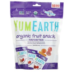 YumEarth, органические фруктовые снеки, ассорти любимых вкусов, 10 упаковок по 19,8 г (0,7 унции)