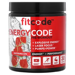 FITCODE, Energy Code, предтренировочный комплекс с креатином (3г), вкус арбуз, 279 г (9,8 унции)