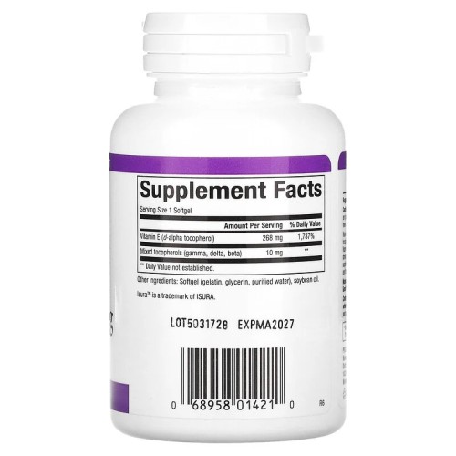Natural Factors, Смешанный витамин E, 268 мг (400 МЕ), 90 мягких таблеток