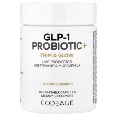 Codeage, GLP-1 Probiotic +, Пребиотики, пробиотики и постбиотики, 90 растительных капсул
