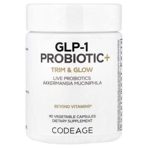 Codeage, GLP-1 Probiotic +, Пребиотики, пробиотики и постбиотики, 90 растительных капсул