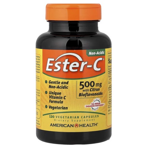 American Health, Ester-C с цитрусовыми биофлавоноидами, 500 мг, 120 вегетарианских капсул (60 порций)