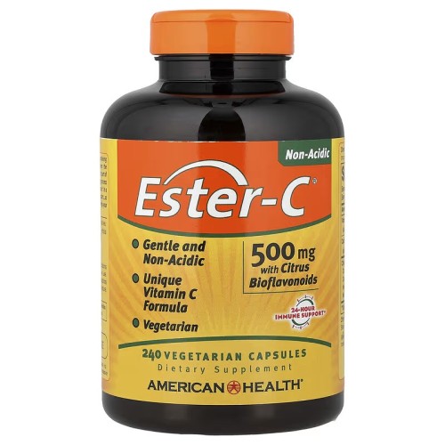 American Health, Ester-C с цитрусовыми биофлавоноидами, 500 мг, 240 вегетарианских капсул (120 порций)