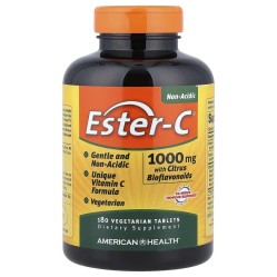 American Health, Ester-C с цитрусовыми биофлавоноидами, 1000 мг, 180 вегетарианских таблеток